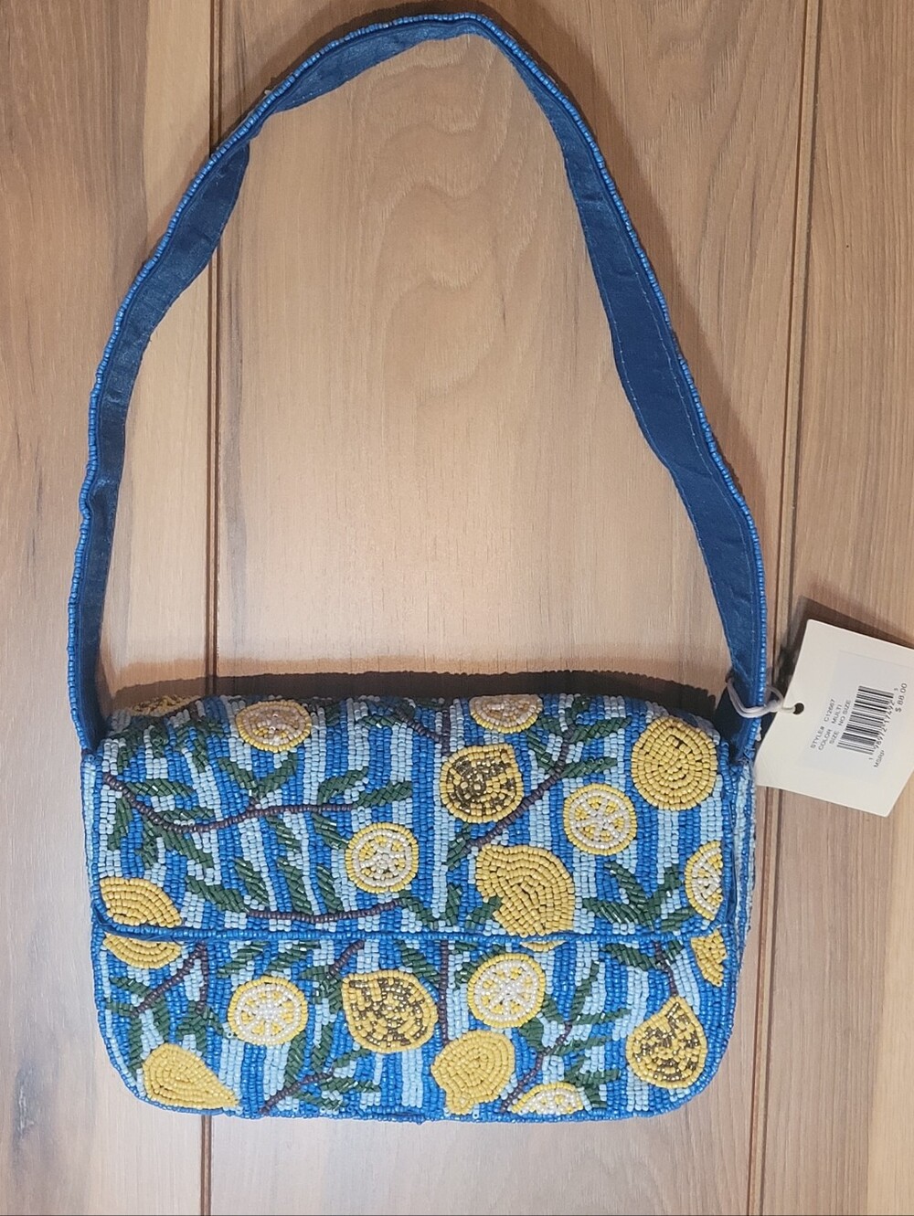 💗 Viral | Beaded Lemon-Print Shoulder Bag - Picture 1 of 3